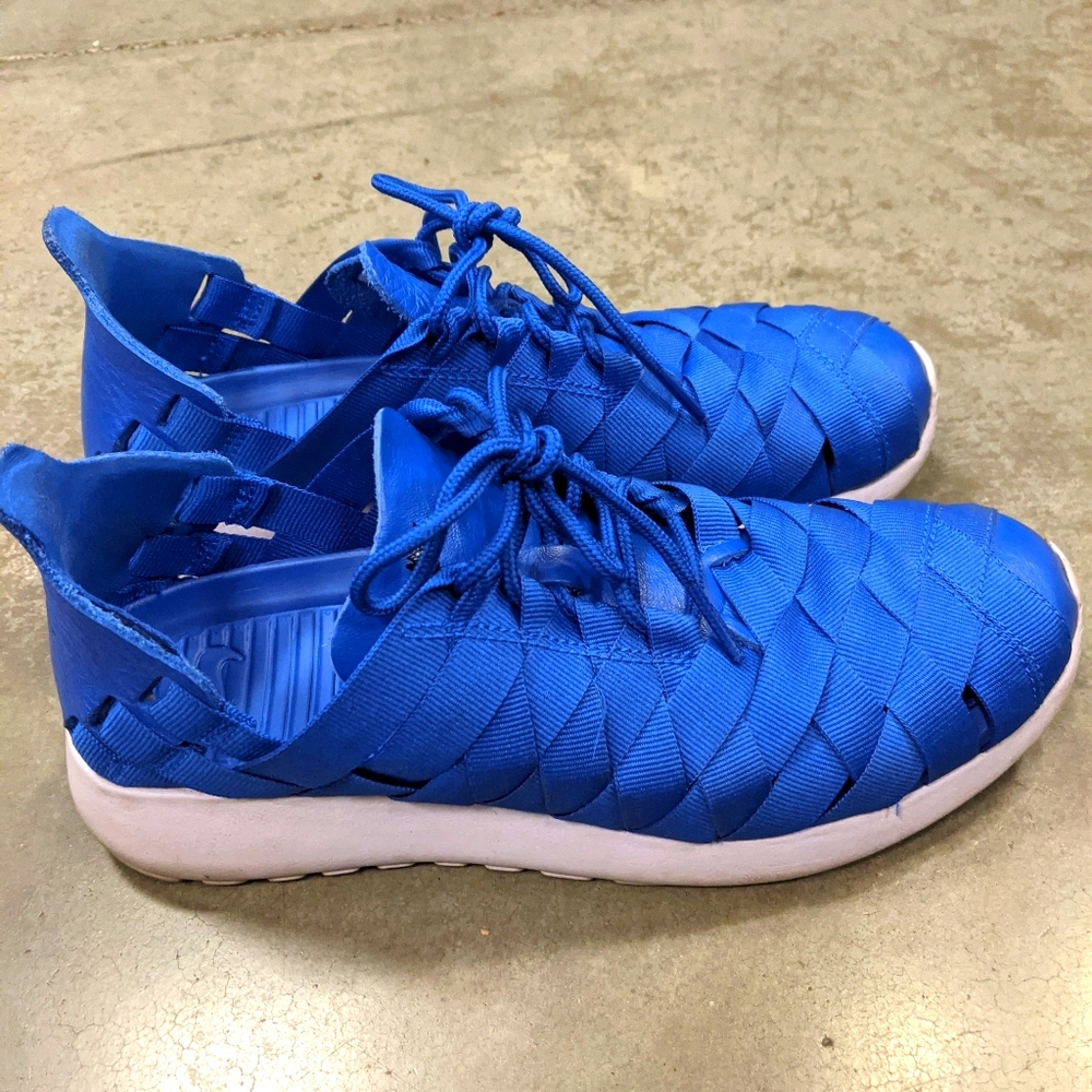 NIKE ROSHE RUN Blue Ribbon Blue Leather Womens 7
